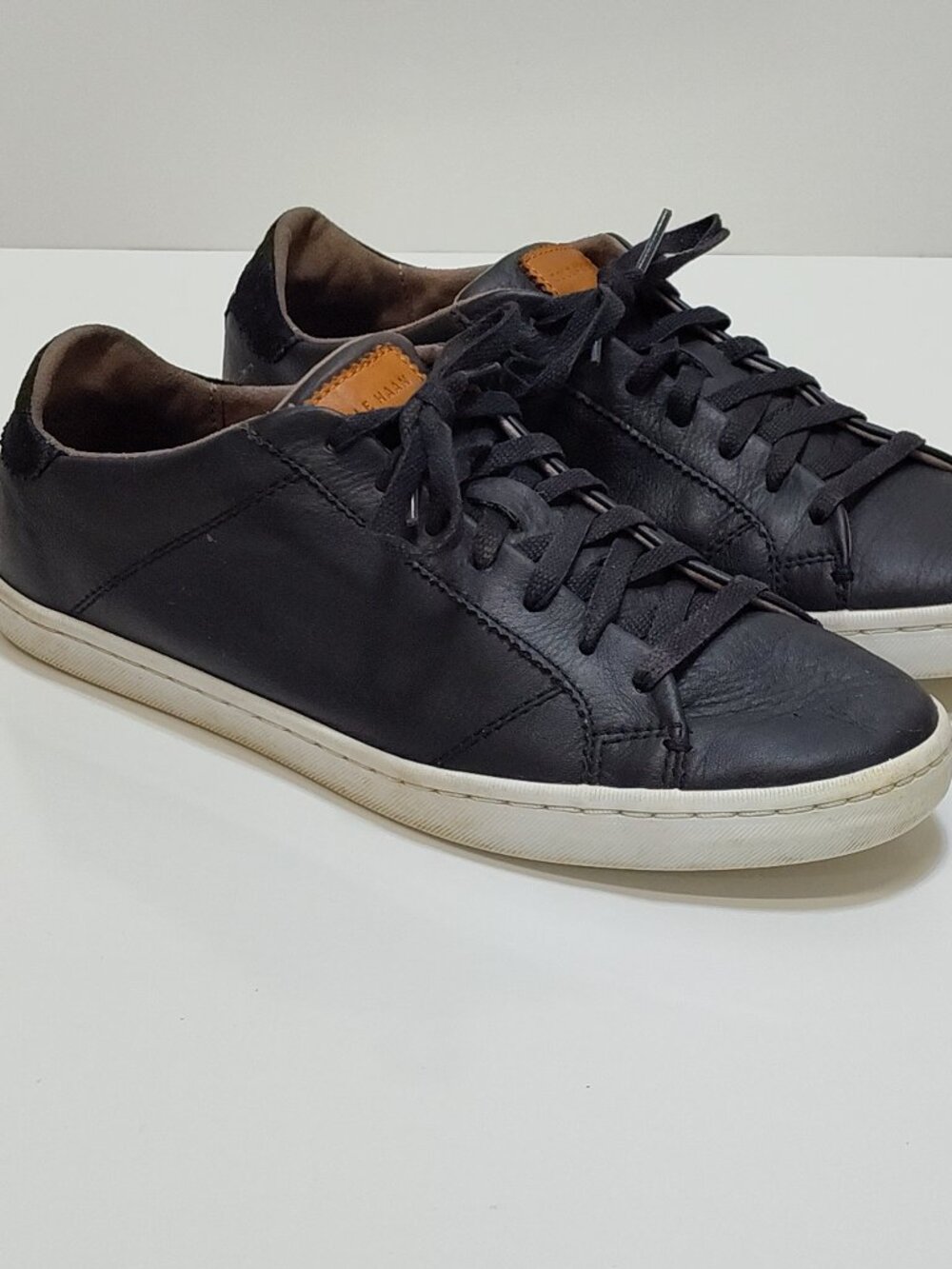 Cole Haan Mindi Black Leather Lace Up Sneakers Women's Size 9B W05707
